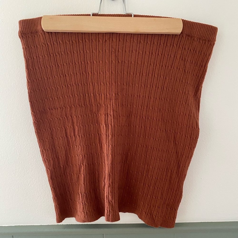 Steve Madden Terracotta Cable Knit Pencil Skirt